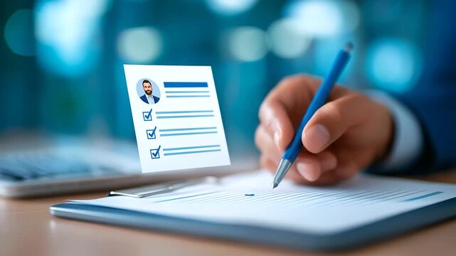 Interactive hiring interface showcasing profile cards and selection checkboxes.