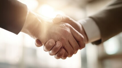 The handshake signifying partnership and professional collaboration in a corporate setting.