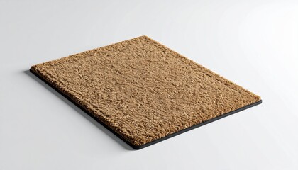 Textured Rectangular Doormat Mockup with Shadow on a Blank White Background