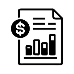 Business Report Icon with Charts and Graphs Vector