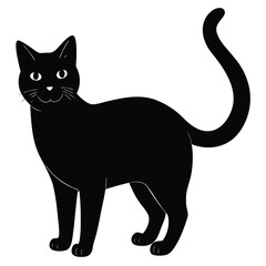Fototapeta premium Solid Black Filled Cat Clean Silhouette