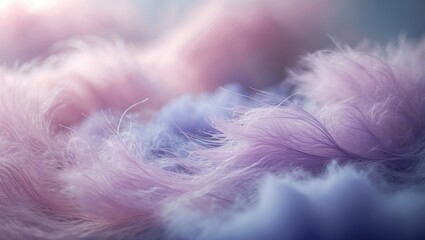 Soft pastel-colored feathers in shades of pink, purple, and blue with a gentle, fluffy texture.