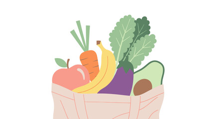 Fresh Produce in Eco-Friendly Bag Healthy Food Concept