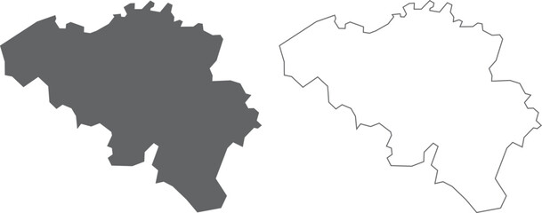 vector illustration of simple abstract map of Belgium