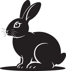 rabbit head peeking logo silhouette vector art illustration.