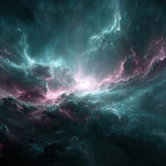 Abstract Colorful Nebulae In Deep Space