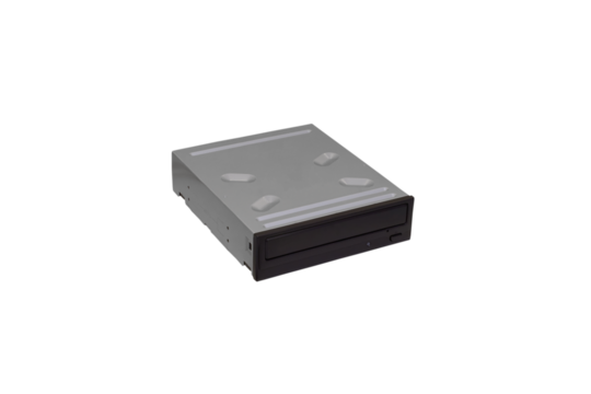 optical drive for computer isolated, optical drive for recording and reading discs, laser disc drive on a white background