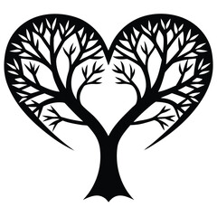 Two Trees Whose Branches Intertwine to Form a Heart