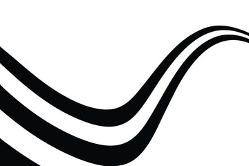 Wavy Flowing Black and White Stripes in a 3D Perspective