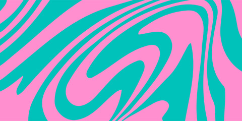 Obraz premium Psychedelic groovy trippy y2k retro seamless pattern in pink and mint green colors. Wavy and swirled brush strokes seamless pattern. Abstract liquid background for packaging design and advertisement.