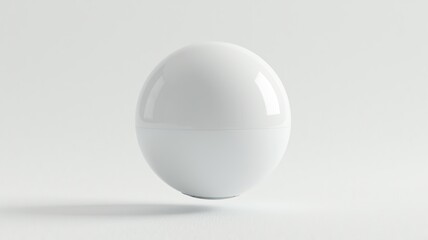 White Oval Shaped Object, Minimalist Design, Product Mockup, Studio Shot, Clean Background