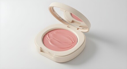 Cushion Blush Compact Mockup &ndash; Blank, No Label, Rosy Pink Swatch, Minimalist Cosmetic Packaging for Branding, Product Design, and Makeup Presentation