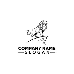 Roaring Lion King on a Rock Logo