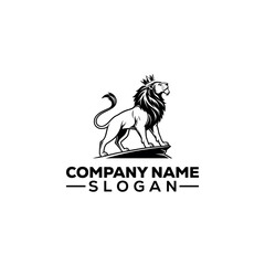 Roaring Lion King on a Rock Logo