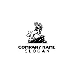 Roaring Lion King on a Rock Logo