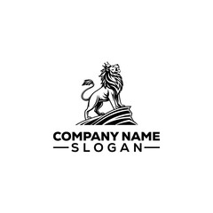 Roaring Lion King on a Rock Logo