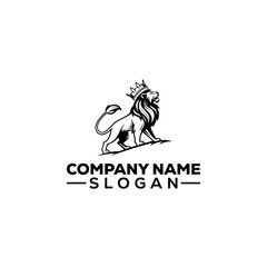 Roaring Lion King on a Rock Logo