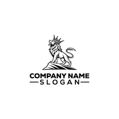 Roaring Lion King on a Rock Logo