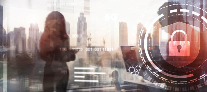 Cyber Security Encrypted Technology, Digital Information Protected Information privacy antivirus