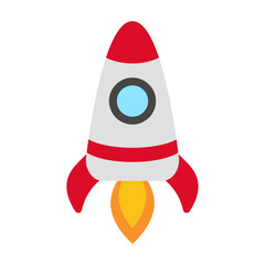 rocket in space illustration isolated on white