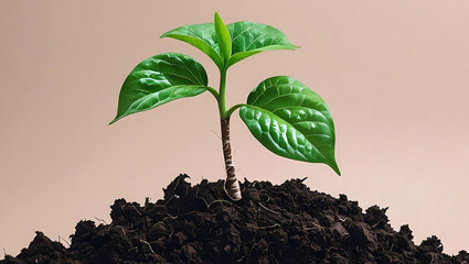 New Life Emerging Young Plant Growing from Earth Symbolizing Hope and Growth and Fresh Beginnings