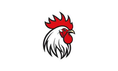 Aggressive Rooster Head Logo