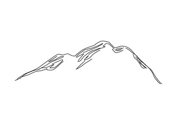 Mountain vector silhouette line art.eps