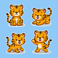 cute cartoon animal tiger collection