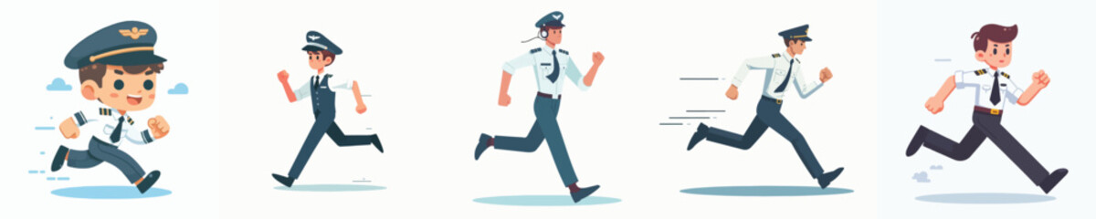 vector set of pilots running