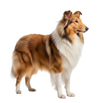 Majestic sable rough collie standing proudly