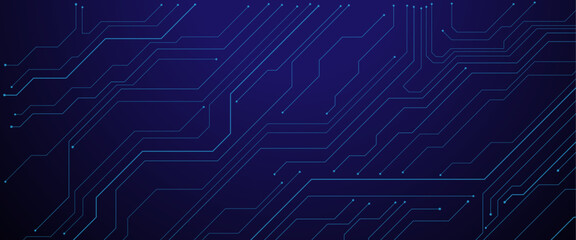Vector dark blue technology background with crossed lines and dots.