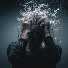 drowning in water - symbolic