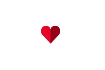 Red Gradient Heart Shape on Transparent Background