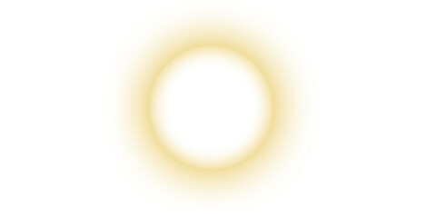 yellow glowing halo circle with soft gradient blur effect on white background. Modern abstract light ring for digital designs, highlights, or overlays. High-resolution isolated vector glow.