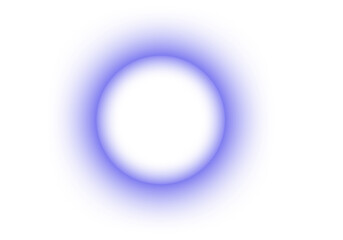 blue glowing halo circle with soft gradient blur effect on white background. Modern abstract light ring for digital designs, highlights, or overlays. High-resolution isolated vector glow.