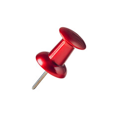 Red Thumbtack on Transparent Background