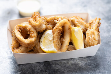 fried battered calamari seafood