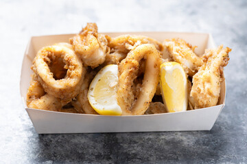 fried battered calamari seafood