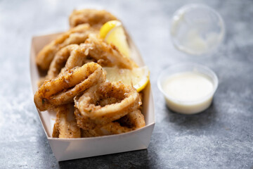 fried battered calamari seafood