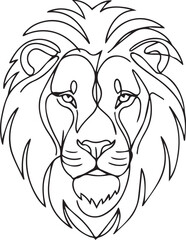 Fototapeta premium Abstract lion face created with a single line, elegant and modern design concept for branding or poster art,
