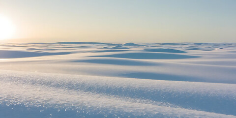 Snowy Sunrise Dunes

