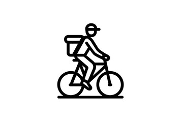 Obraz premium Silhouette Cyclist on a Bicycle: Abstract Dots Illustration