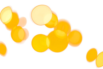 golden christmas bokeh lights isolated on white or transparent png