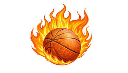 Fototapeta premium Fiery Basketball Vector Illustration Isolated on White Background