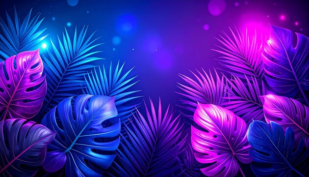 Leaf neons background
