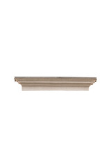 Ornamental beige architectural cornice is isolated.