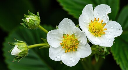 yellow flower with dew drops
