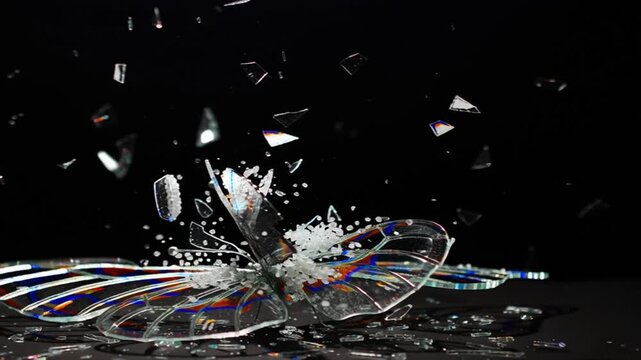 glass butterfly shattering