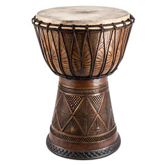 Intricate Carved Djembe Drum A Masterpiece of African Percussion