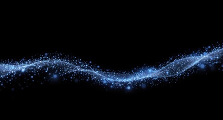 Fototapeta premium Abstract Blue Light Wave on Black Background